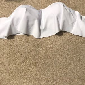 White ruffle bandeau swimsuit NEVER WORN